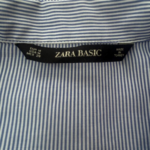 Zara Preppy Varsity Blue Pinstripe shirt – Women’s Medium M - Picture 4 of 13